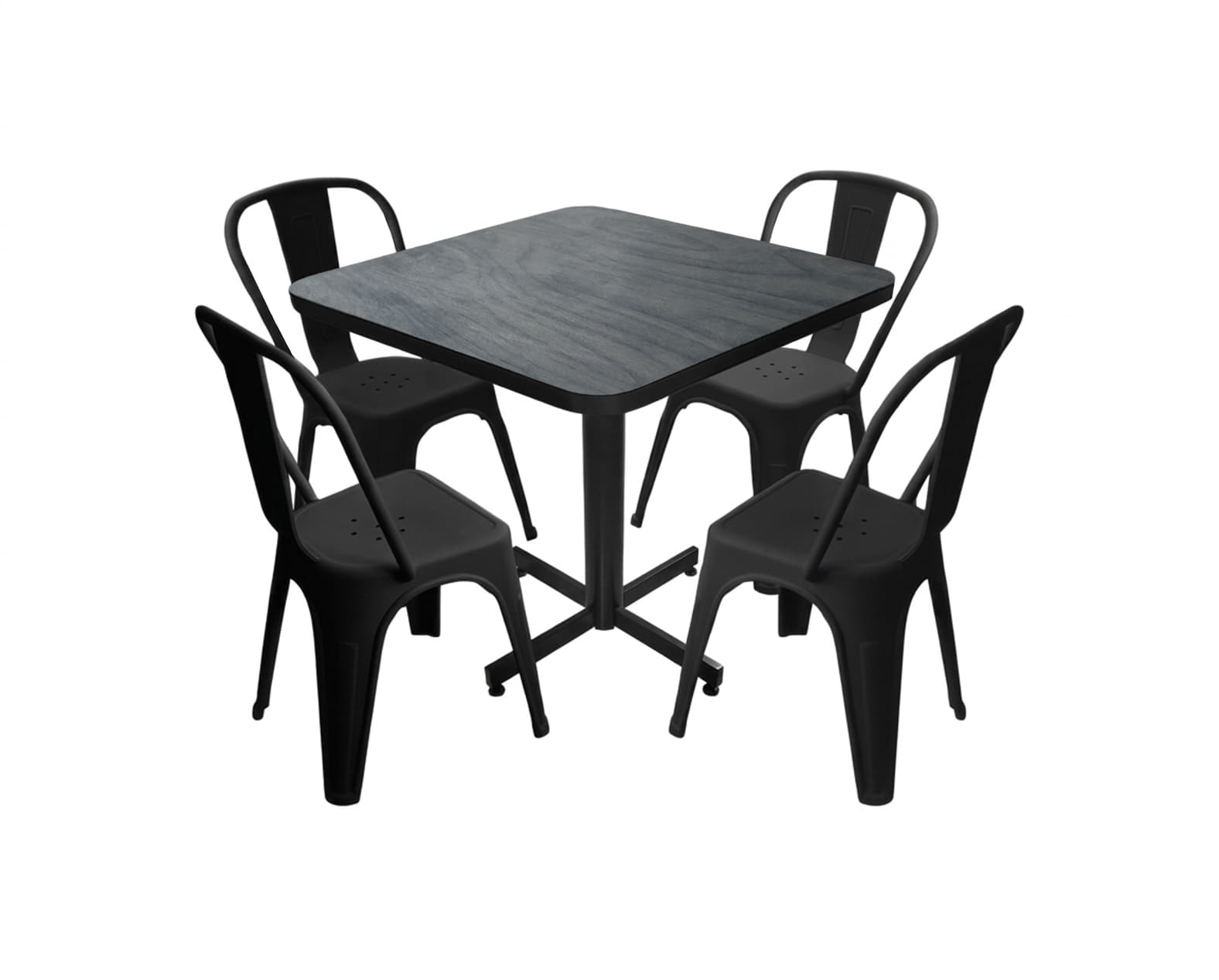 Conjunto Modelo Tolix Nogal - estándar 4 sillas