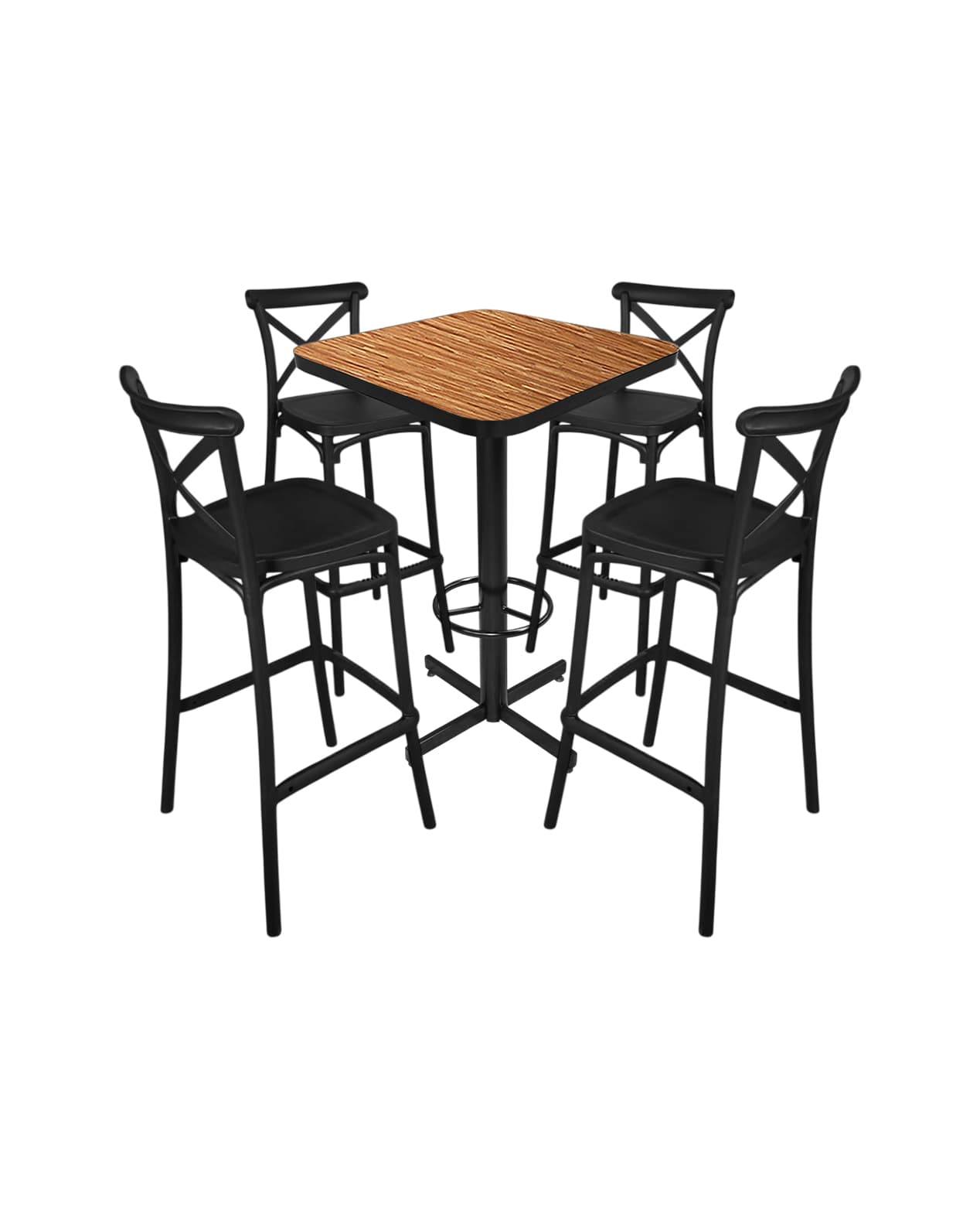 Conjunto Periquero Modelo Crossback Golden Banbú - 4 bancos