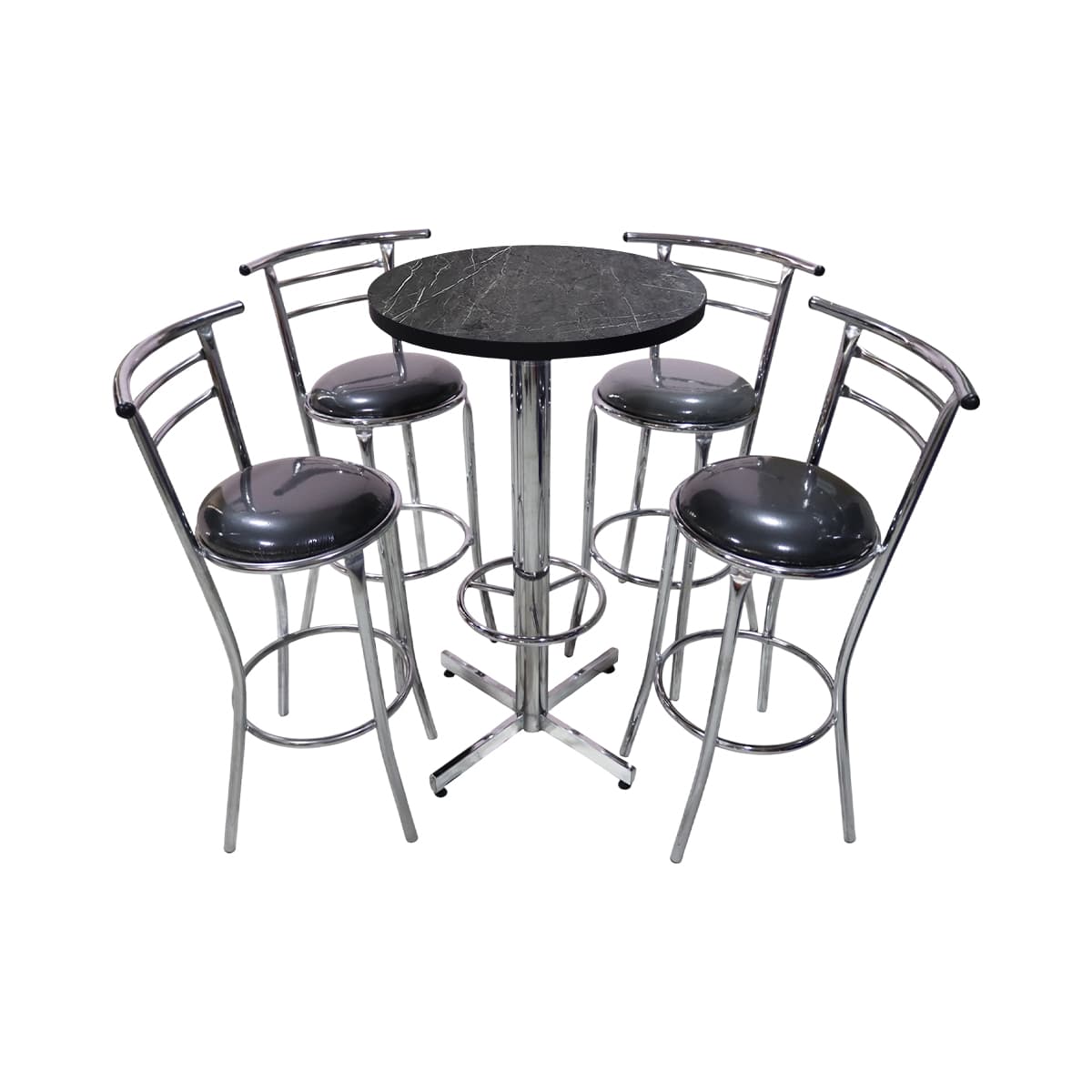 Conjunto Periquero Modelo Chabeli Gris Carrara - 4 bancos view 3