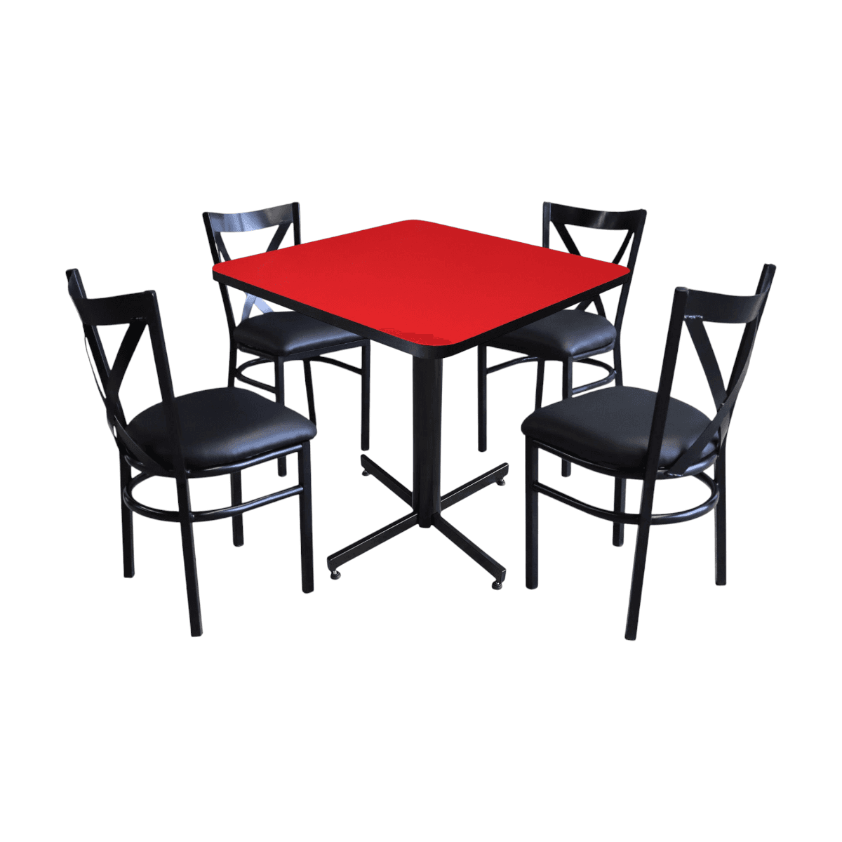 Conjunto Modelo Roma Rojo Liso Brillante - estándar 4 sillas view 5