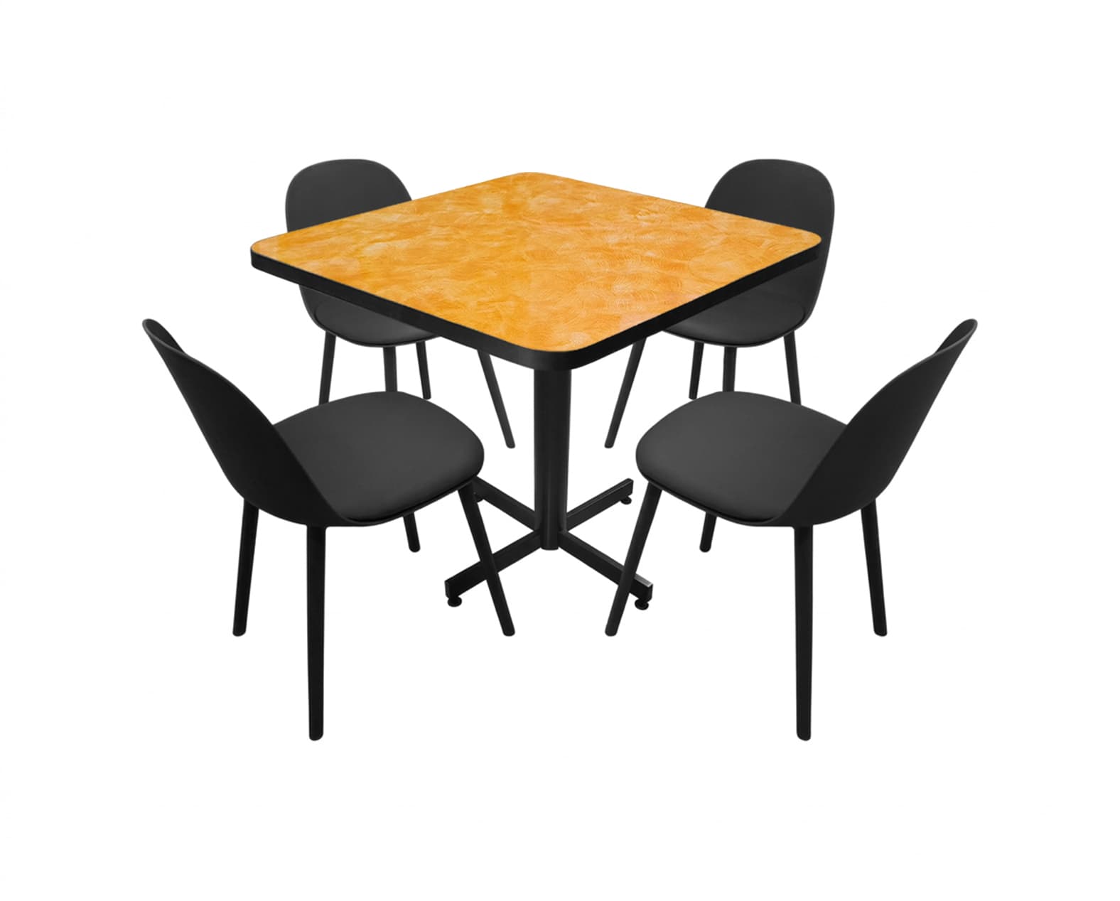 Conjunto Modelo Nova Amarillo Deslavado - estándar 4 sillas