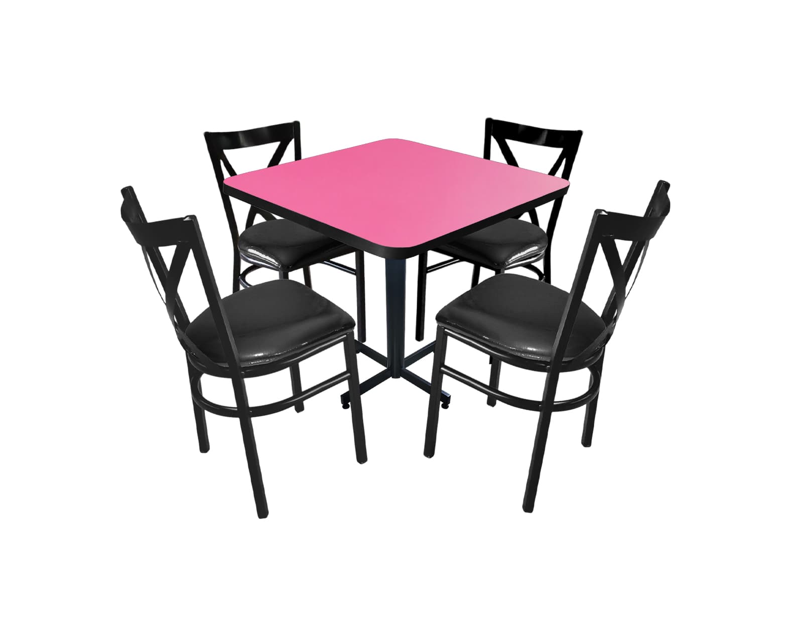 Conjunto Modelo Roma Rosa Mate - estándar 4 sillas