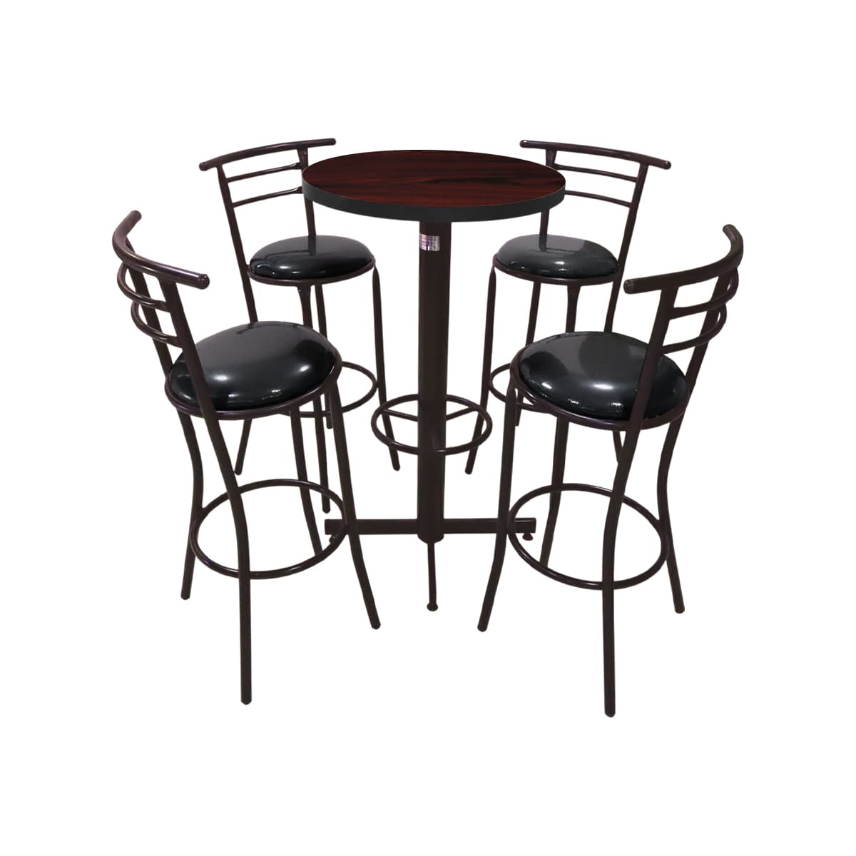 Conjunto Periquero Modelo Chabeli Caoba - 4 bancos