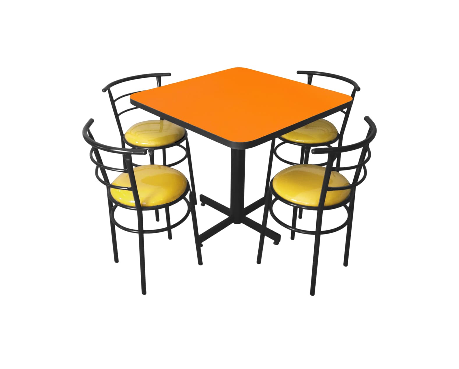 Conjunto Modelo Chabeli Naranja Liso - estándar 4 sillas view 7