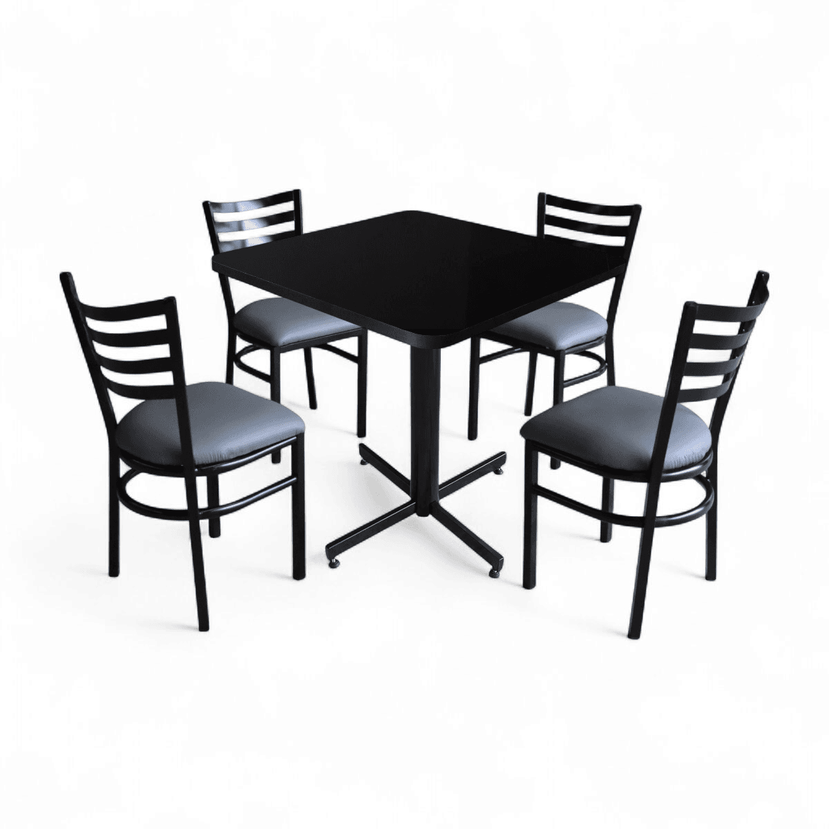 Conjunto Modelo Italia Negro Brillante - estándar 4 sillas view 2