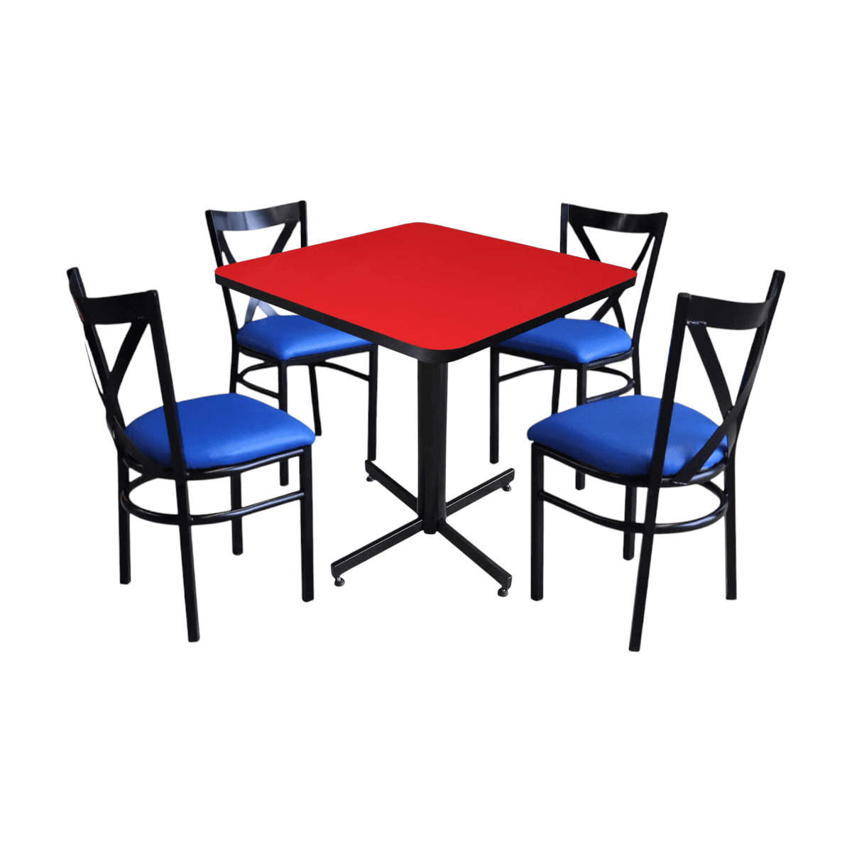 Conjunto Modelo Roma Rojo Liso Brillante - estándar 4 sillas view 3