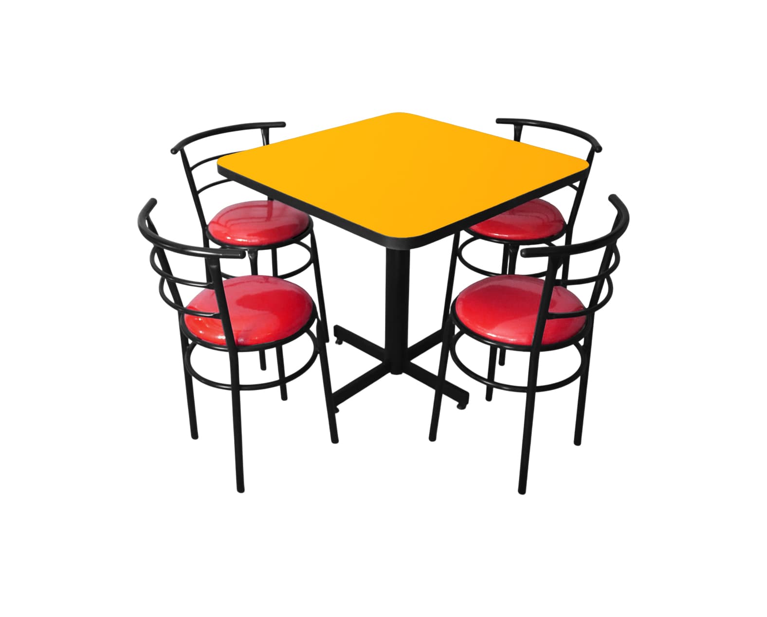 Conjunto Modelo Chabeli Amarillo Liso - estándar 4 sillas view 3