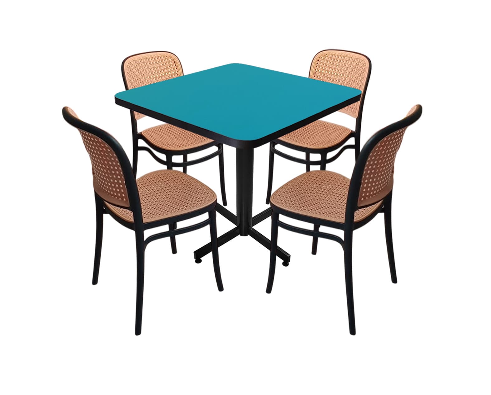 Conjunto Modelo Tulum Turquesa - estándar 4 sillas