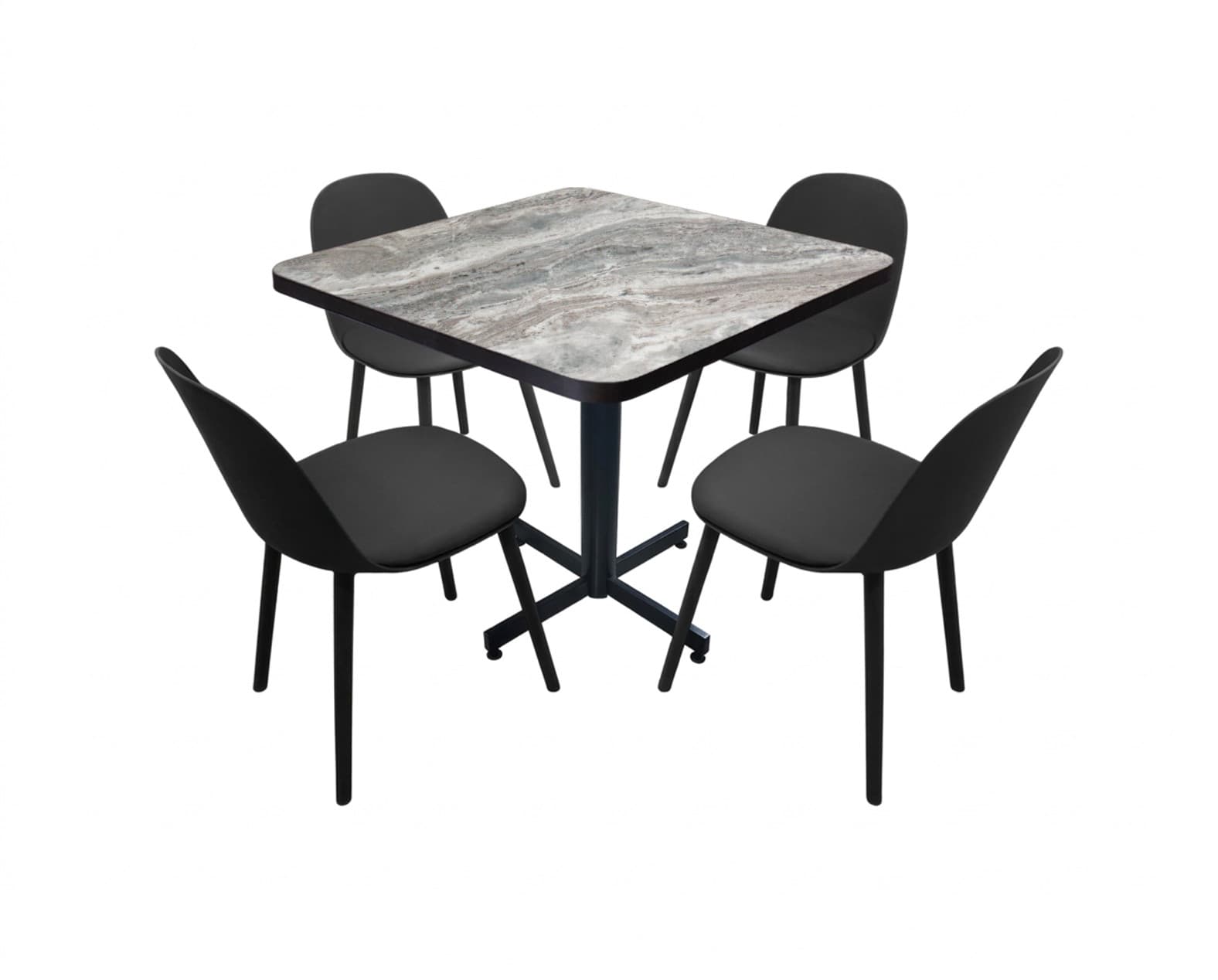 Conjunto Modelo Nova Marmol Gris - estándar 4 sillas