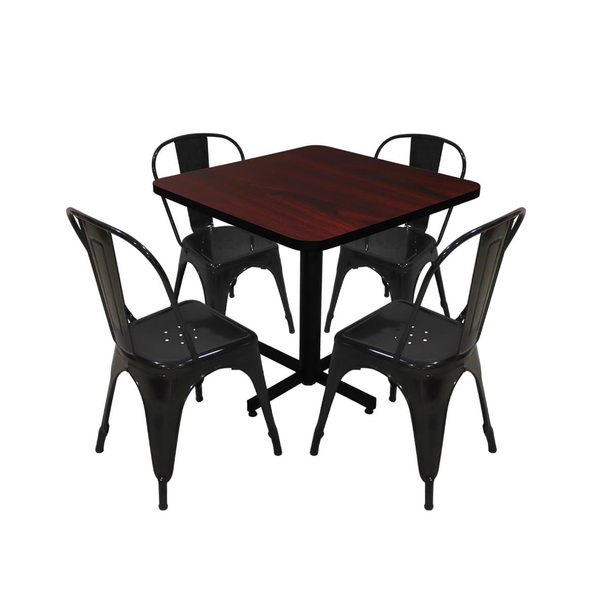 Conjunto Modelo Tolix Caoba - estándar 4 sillas