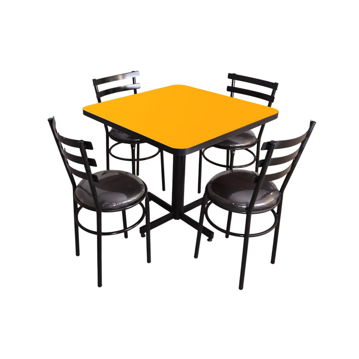 Conjunto Modelo Solera Amarillo Liso - estándar 4 sillas