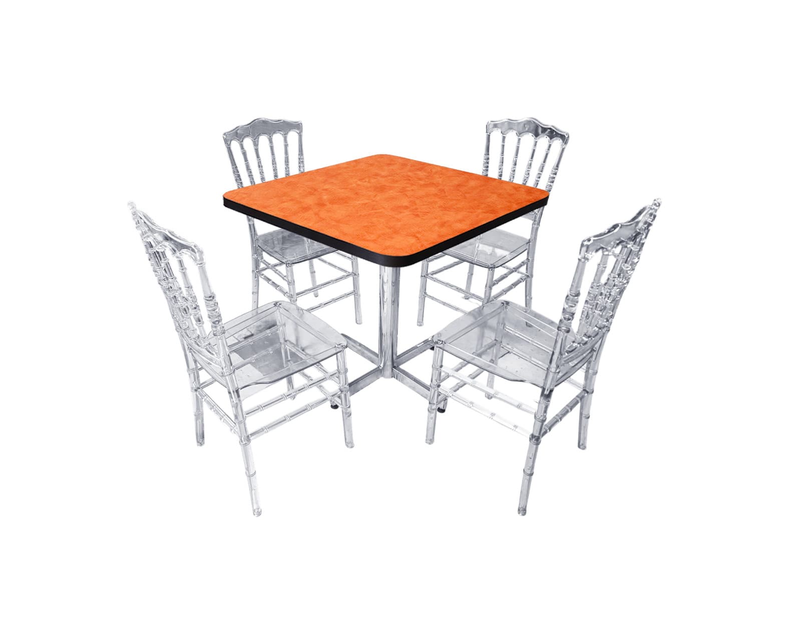 Conjunto Modelo Tiffany Naranja Deslavado - estándar 4 sillas