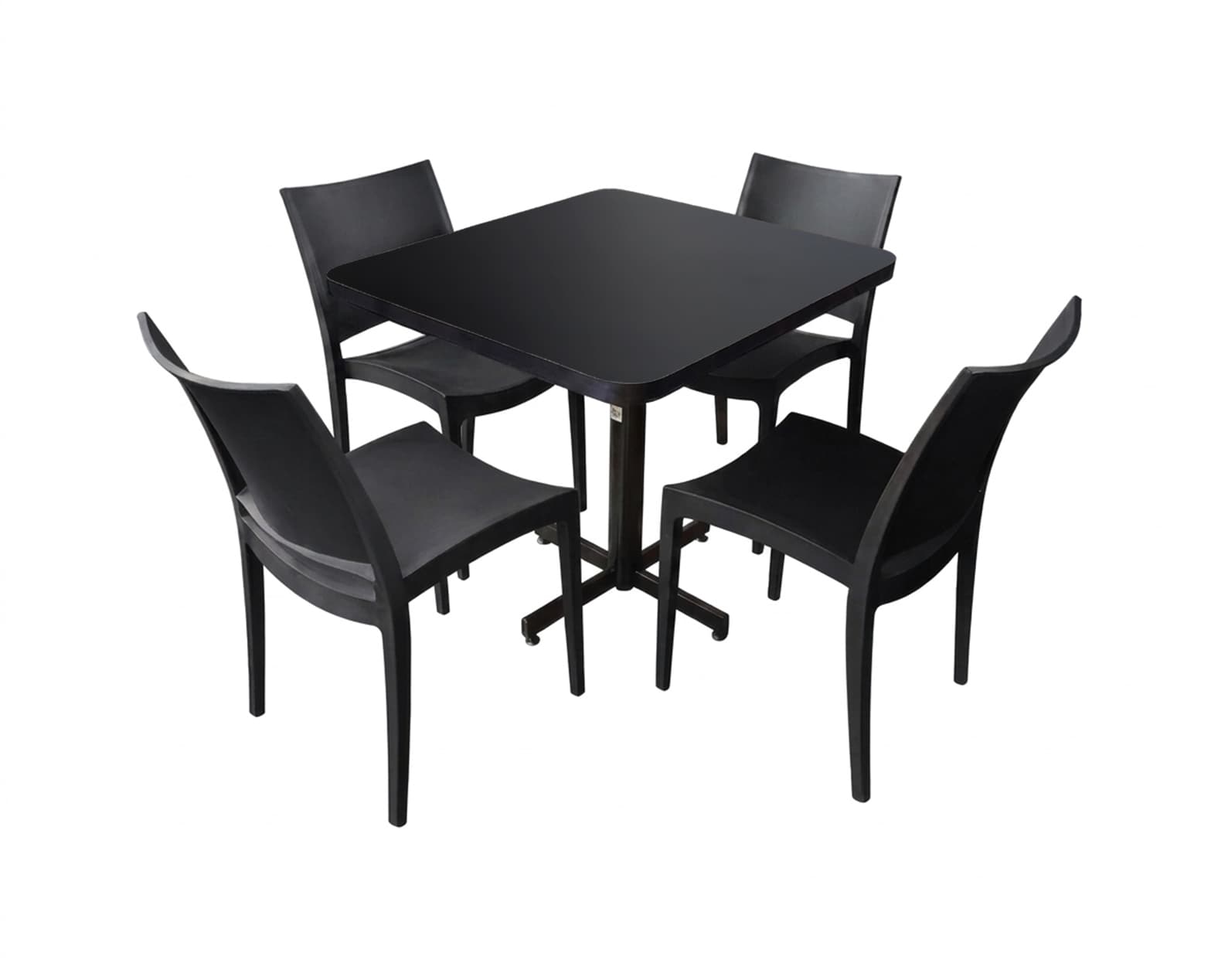 Conjunto Modelo Hit Negro Mate - estándar 4 sillas