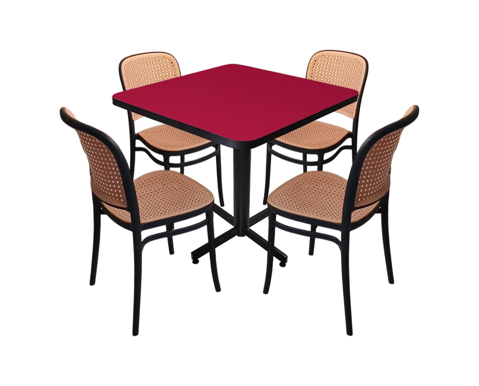 Conjunto Modelo Tulum Vino - estándar 4 sillas