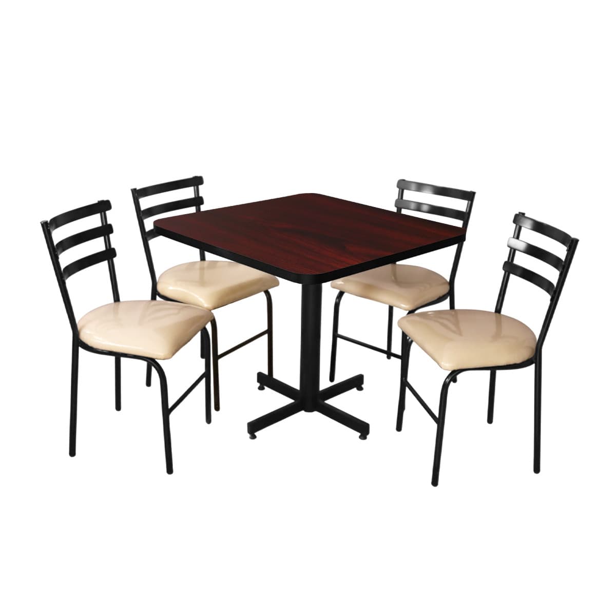 Conjunto Modelo Panda Caoba - estándar 4 sillas