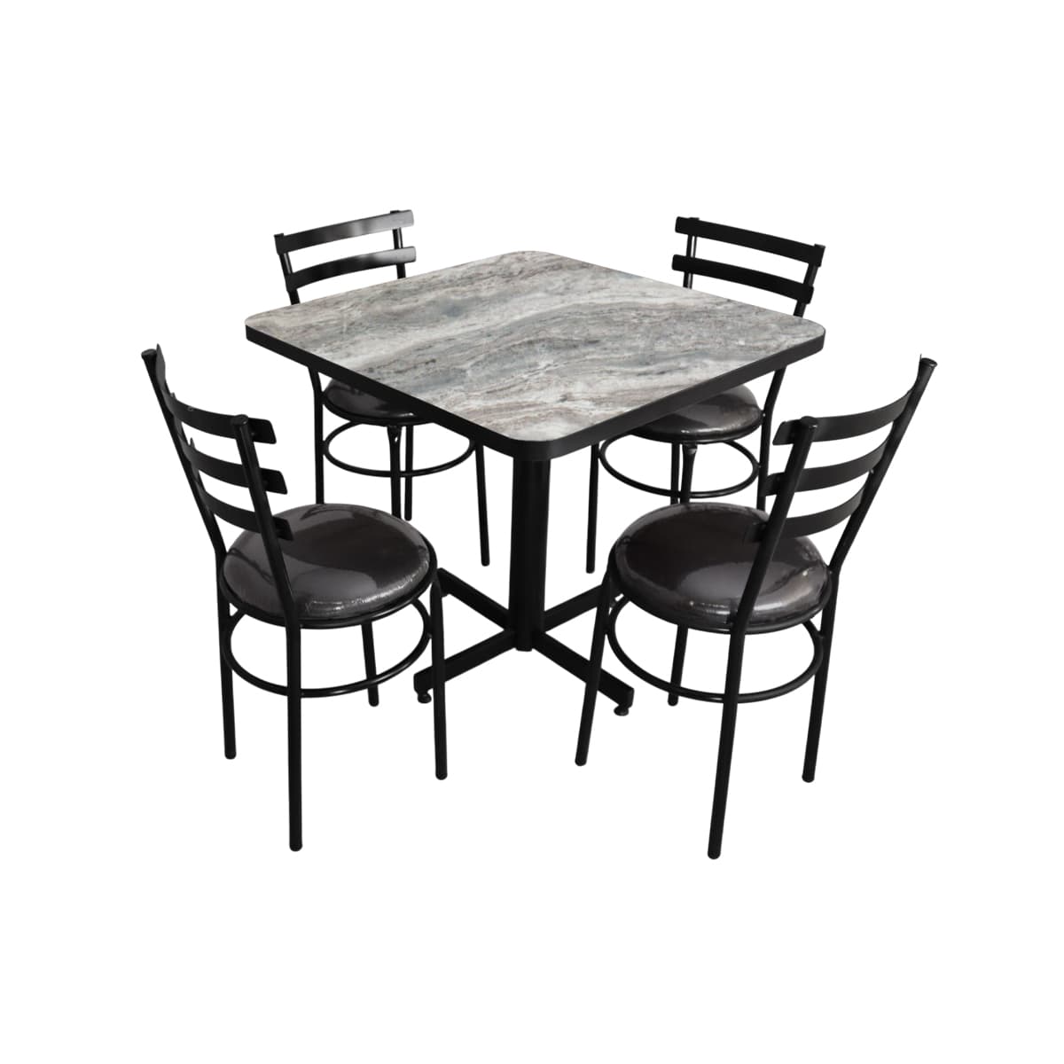 Conjunto Modelo Solera Marmol Gris - estándar 4 sillas