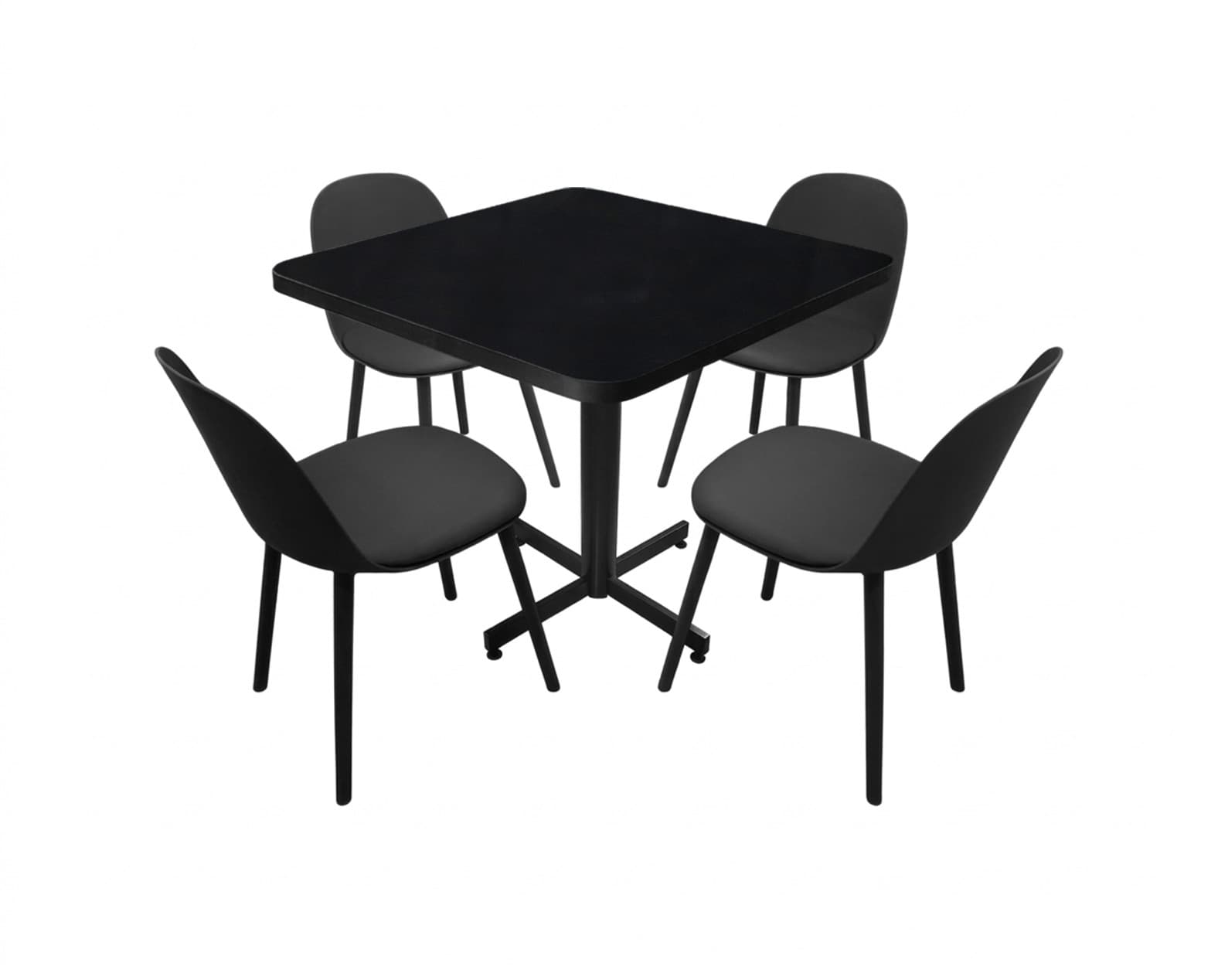 Conjunto Modelo Nova Negro Brillante - estándar 4 sillas