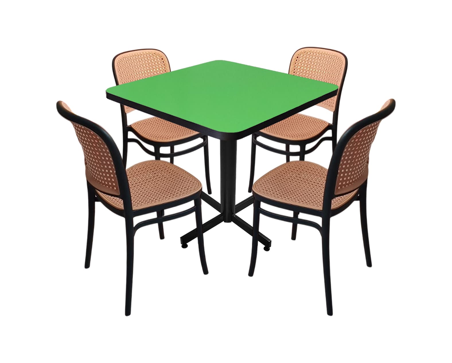 Conjunto Modelo Tulum Verde Limón - estándar 4 sillas