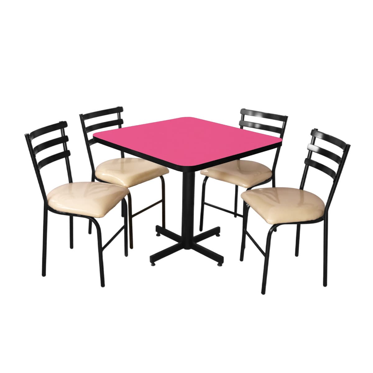 Conjunto Modelo Panda Rosa Mate - estándar 4 sillas