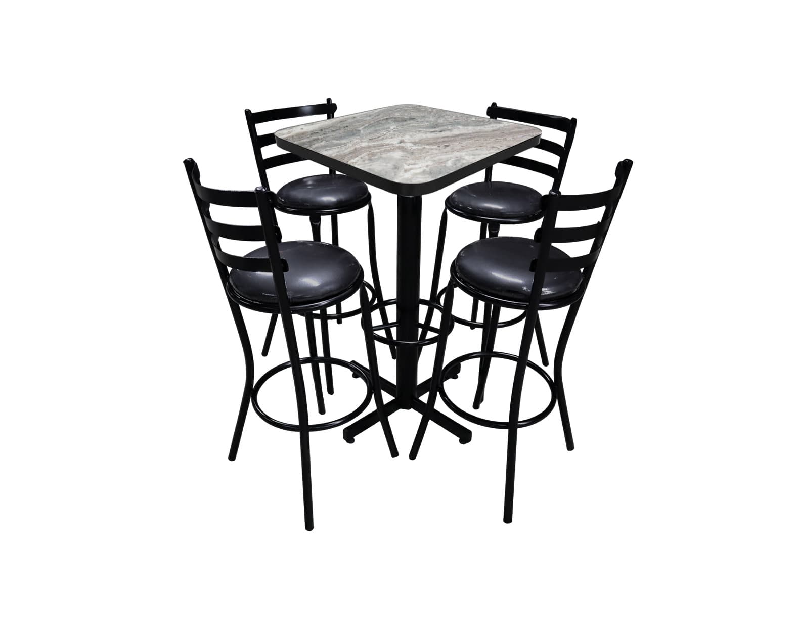 Conjunto Periquero Modelo Solera Marmol Gris - 4 bancos