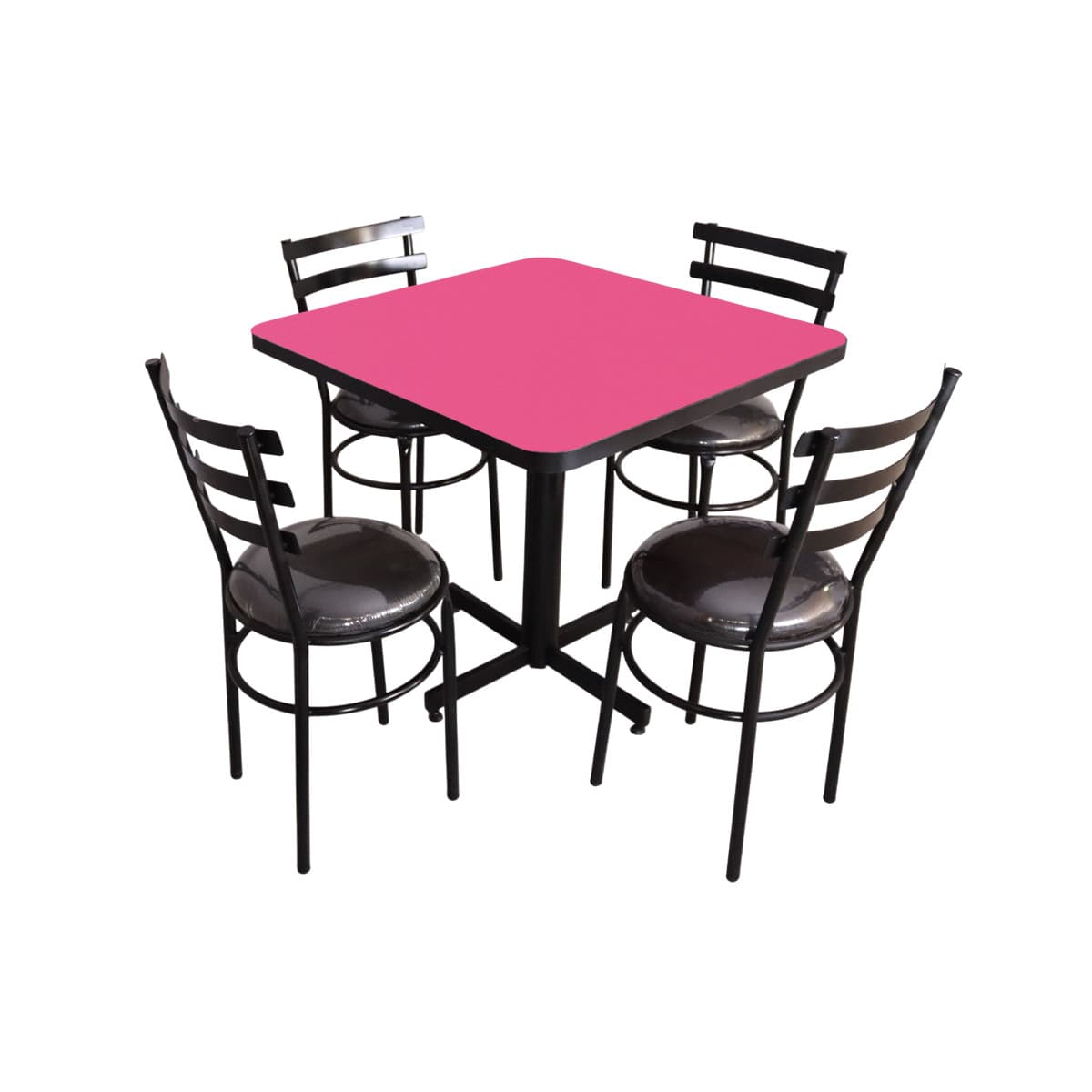 Conjunto Modelo Solera Rosa Mate - estándar 4 sillas