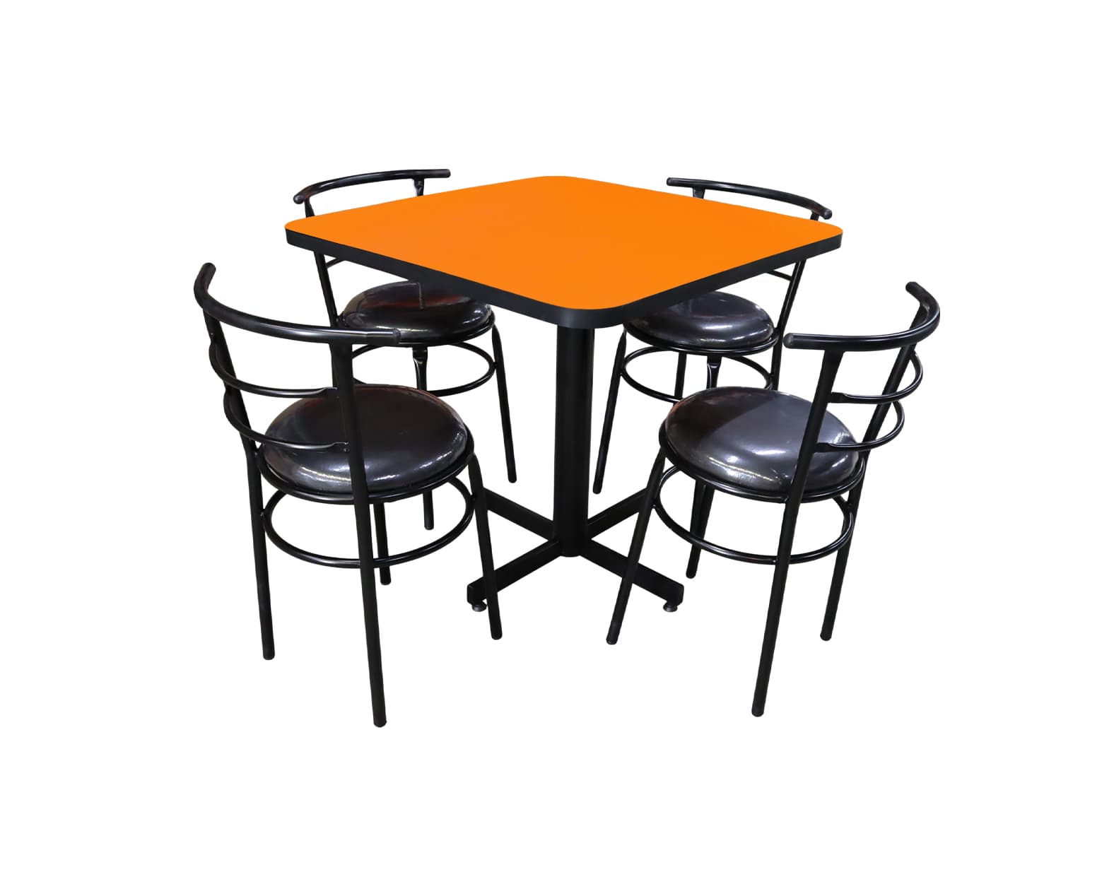Conjunto Modelo Chabeli Naranja Liso - estándar 4 sillas