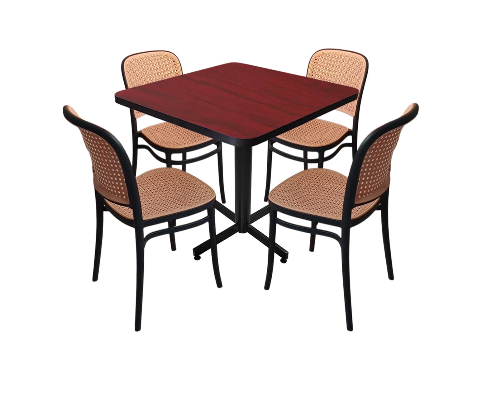 Conjunto Modelo Tulum Caoba - estándar 4 sillas