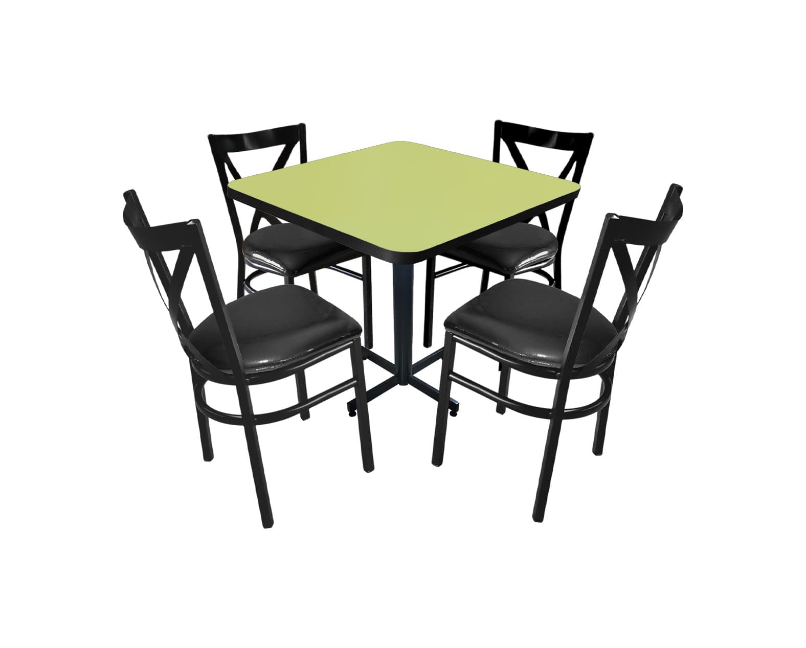 Conjunto Modelo Roma Verde Manzana - estándar 4 sillas