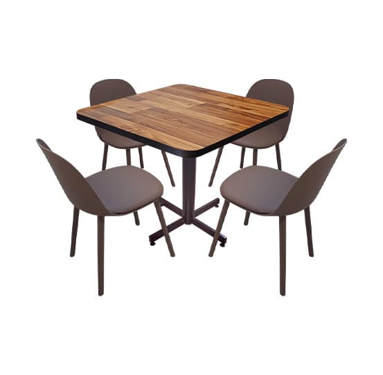 Conjunto Modelo Nova Wood - estándar 4 sillas