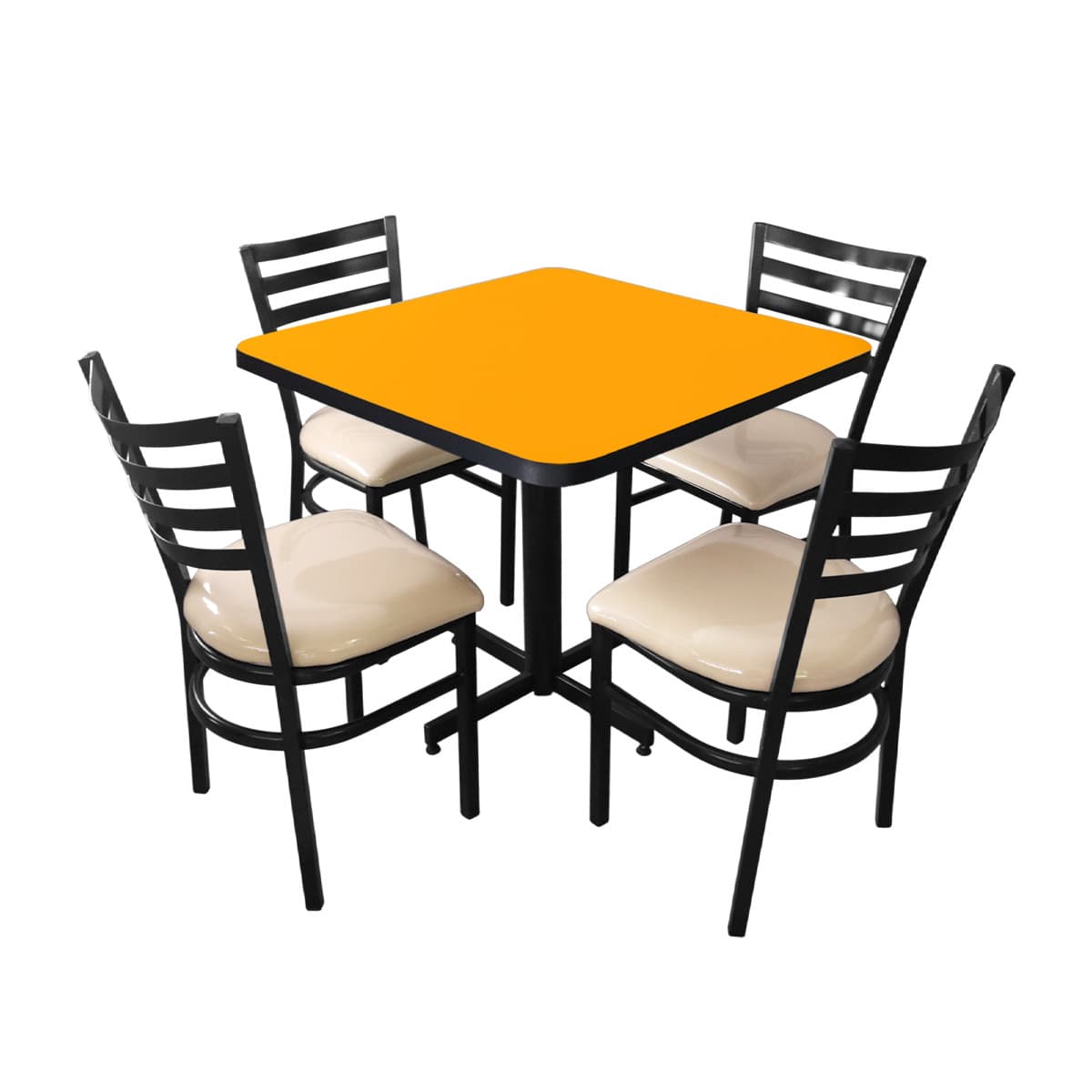 Conjunto Modelo Italia Amarillo Liso - estándar 4 sillas