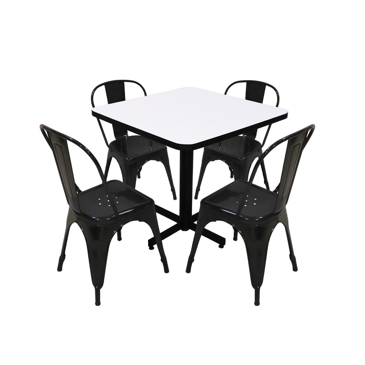 Conjunto Modelo Tolix Blanco - estándar 4 sillas