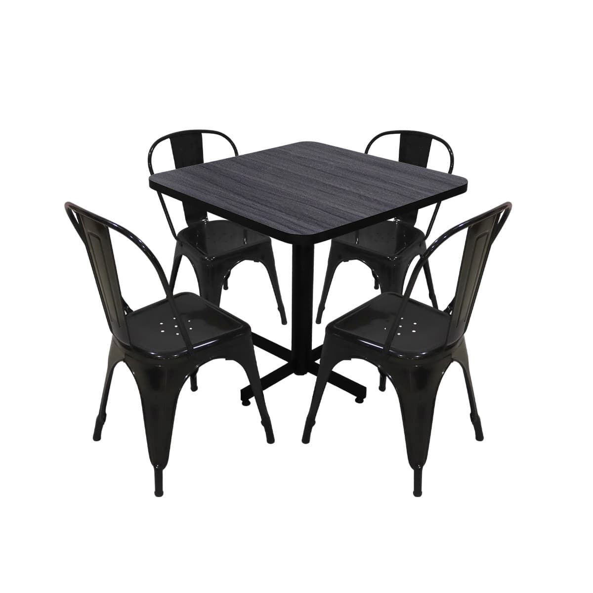 Conjunto Modelo Tolix Gris Imperial - estándar 4 sillas