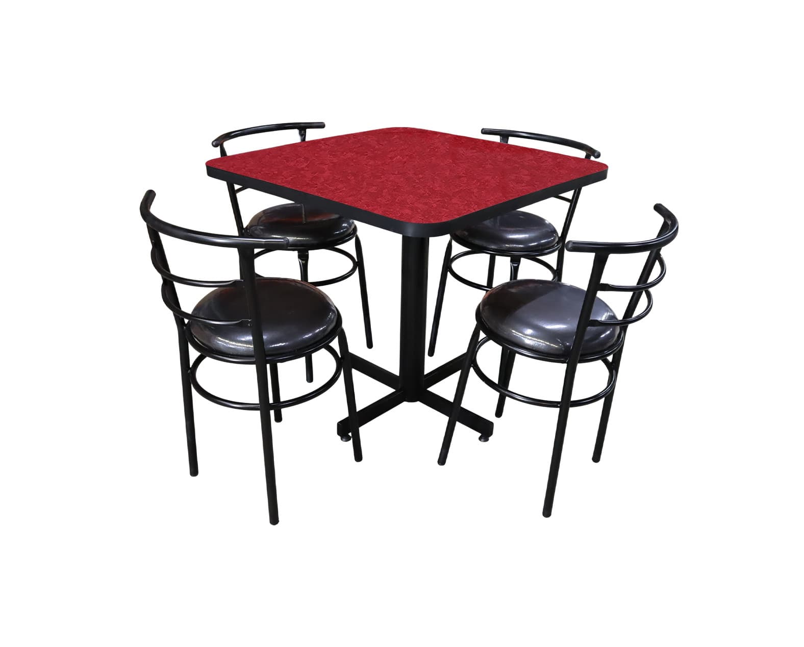 Conjunto Modelo Chabeli Rojo Traventino - estándar 4 sillas