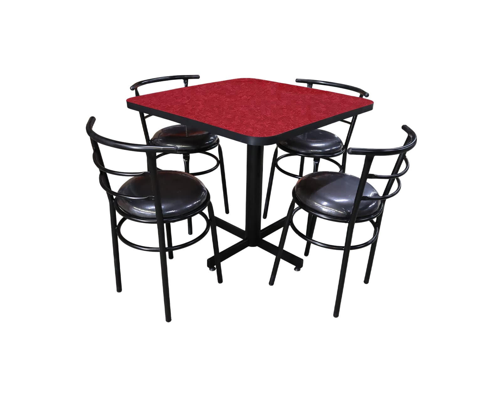 Conjunto Modelo Chabeli Rojo Traventino - estándar 4 sillas