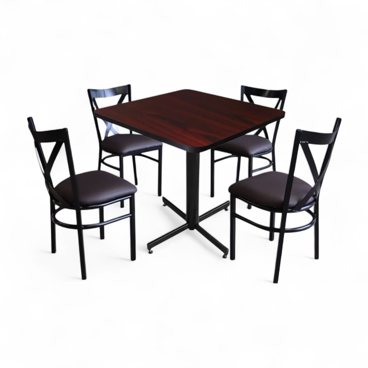 Conjunto Modelo Roma Caoba - estándar 4 sillas