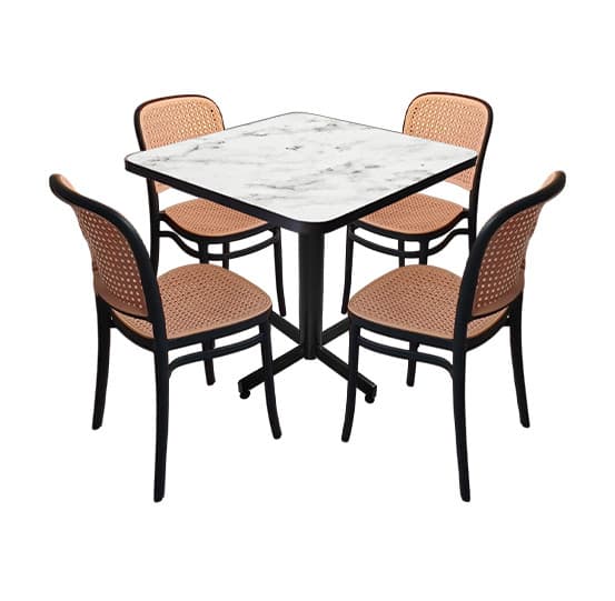 Conjunto Modelo Tulum Marmara - estándar 4 sillas