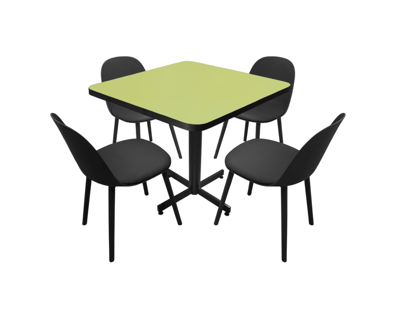 Conjunto Modelo Nova Verde Manzana - estándar 4 sillas