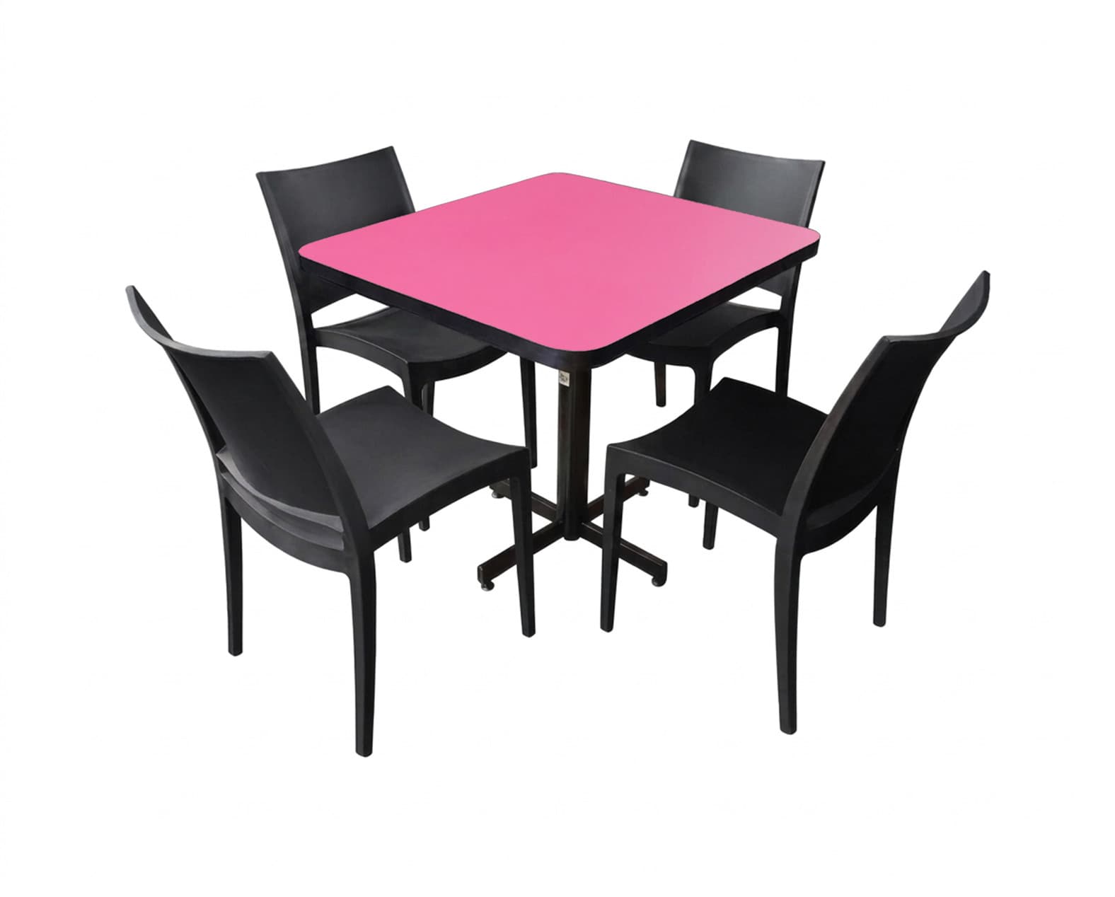 Conjunto Modelo Hit Rosa Mate - estándar 4 sillas