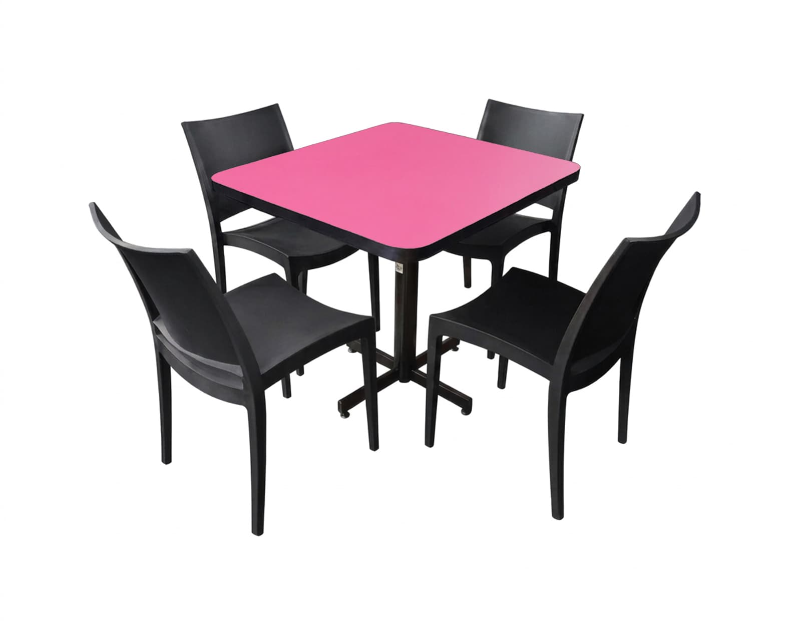 Conjunto Modelo Hit Rosa Mate - estándar 4 sillas