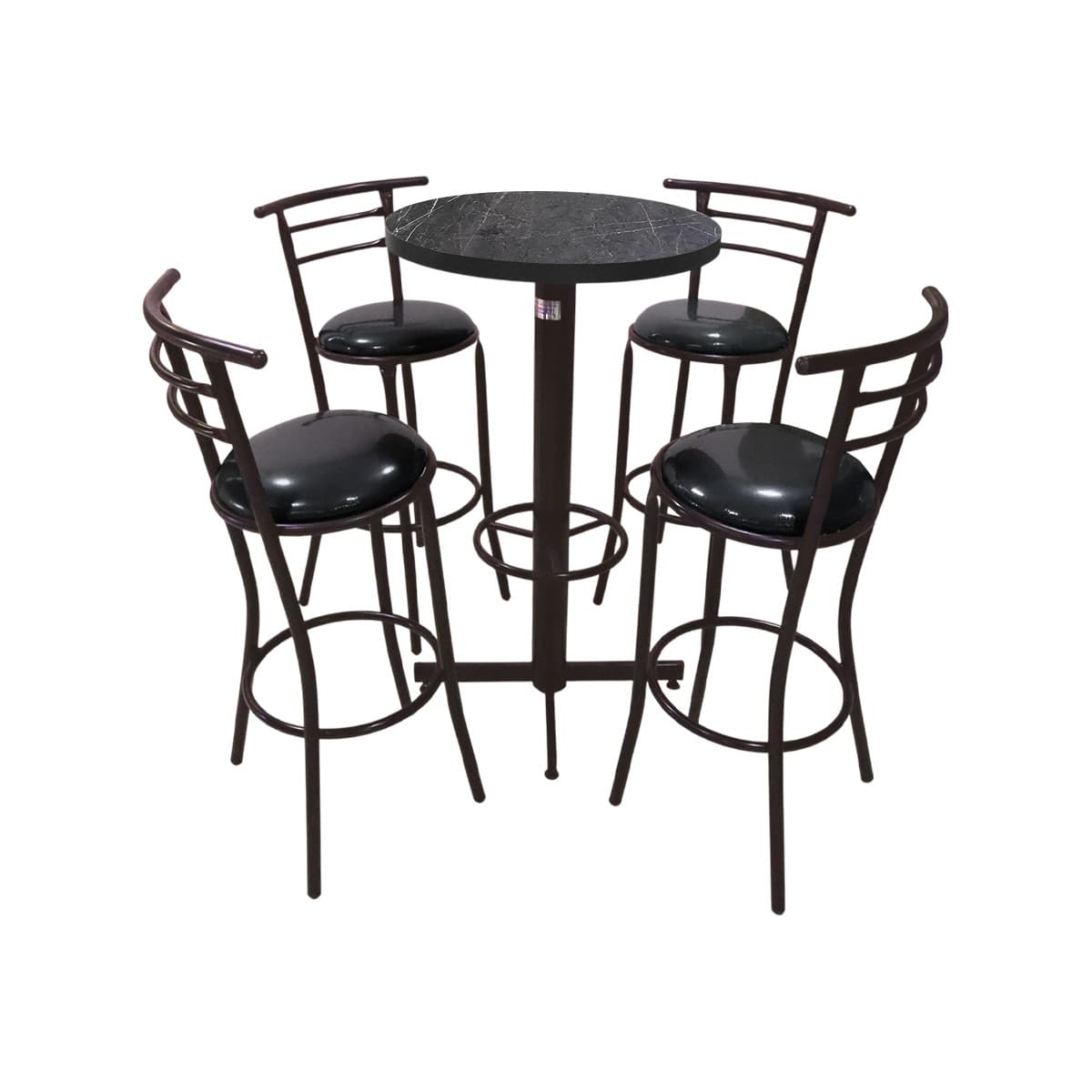Conjunto Periquero Modelo Chabeli Gris Carrara - 4 bancos