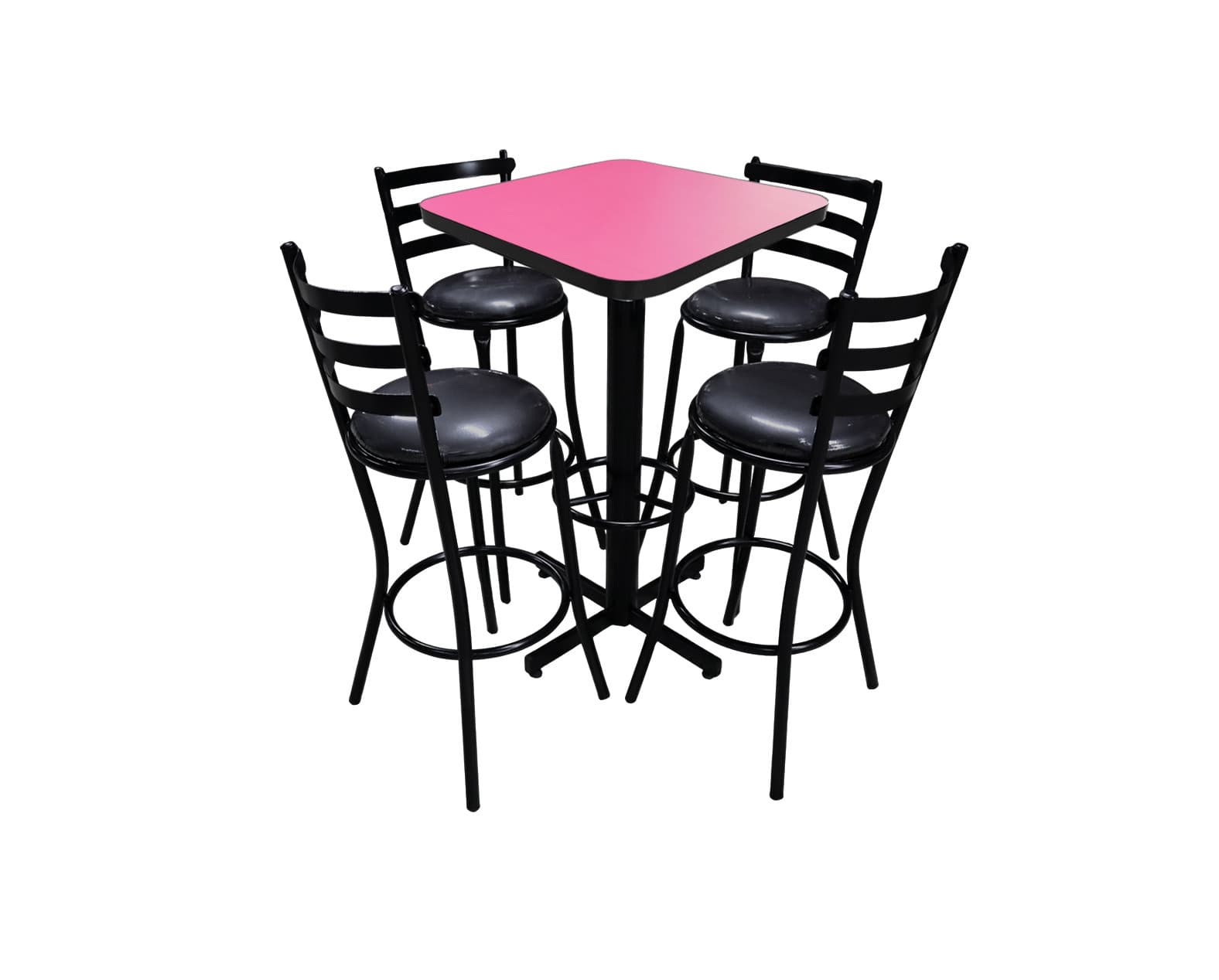 Conjunto Periquero Modelo Solera Rosa Mate - 4 bancos