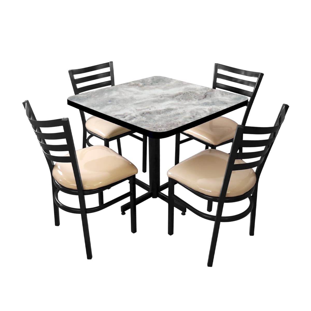 Conjunto Modelo Italia Marmol Gris - estándar 4 sillas