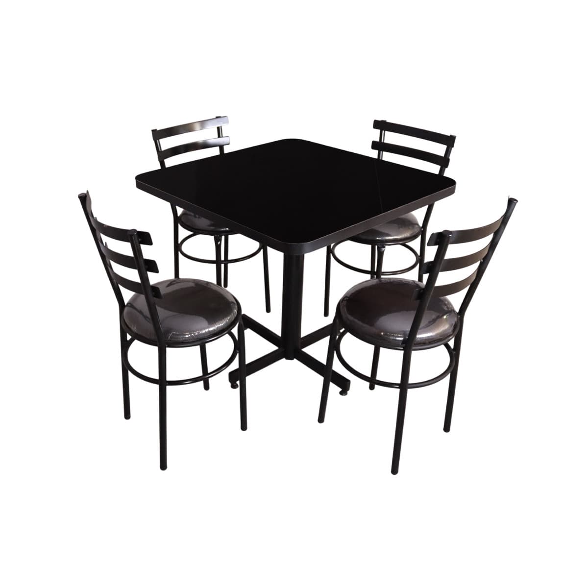 Conjunto Modelo Solera Negro Brillante- estándar 4 sillas