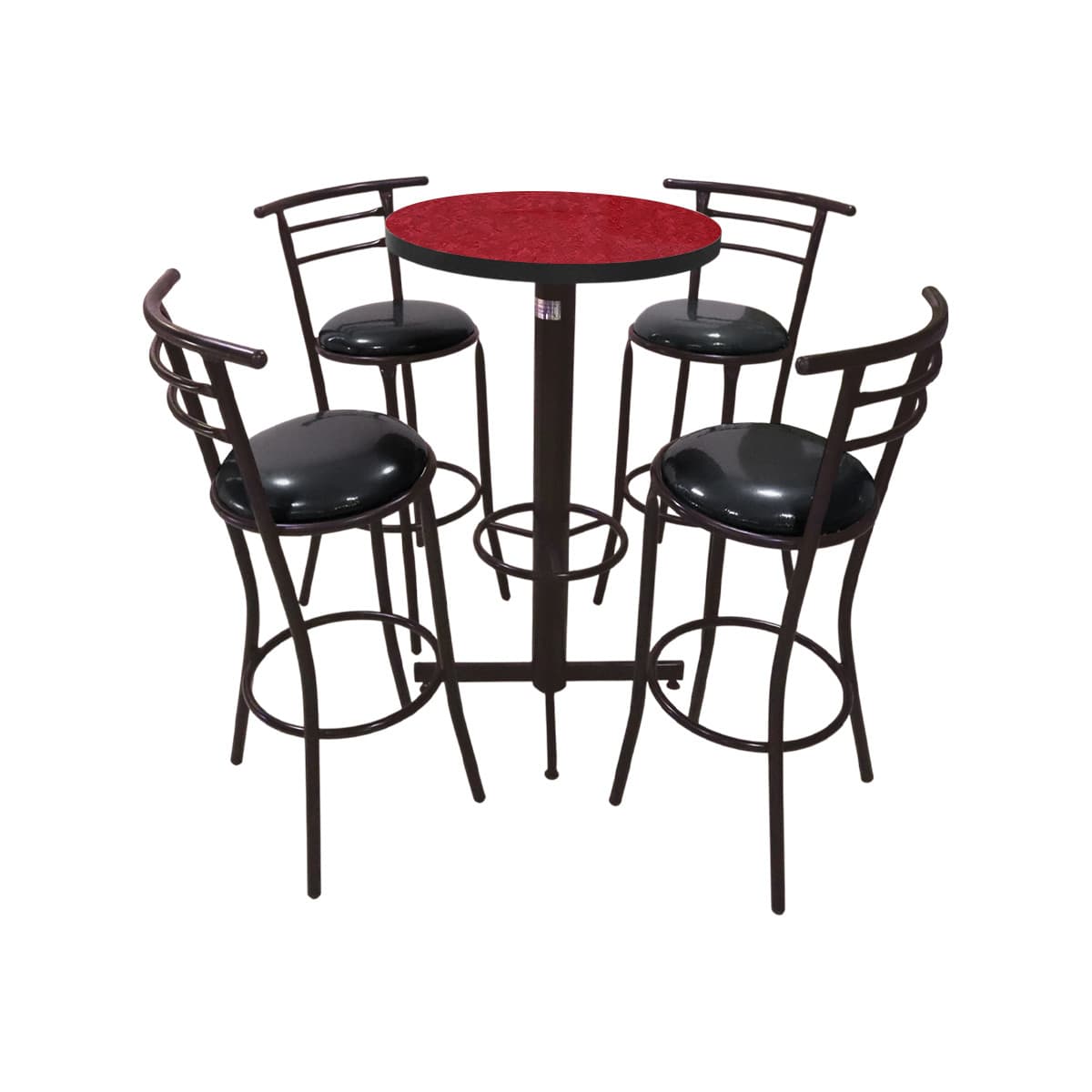 Conjunto Periquero Modelo Chabeli Rojo Traventino - 4 bancos