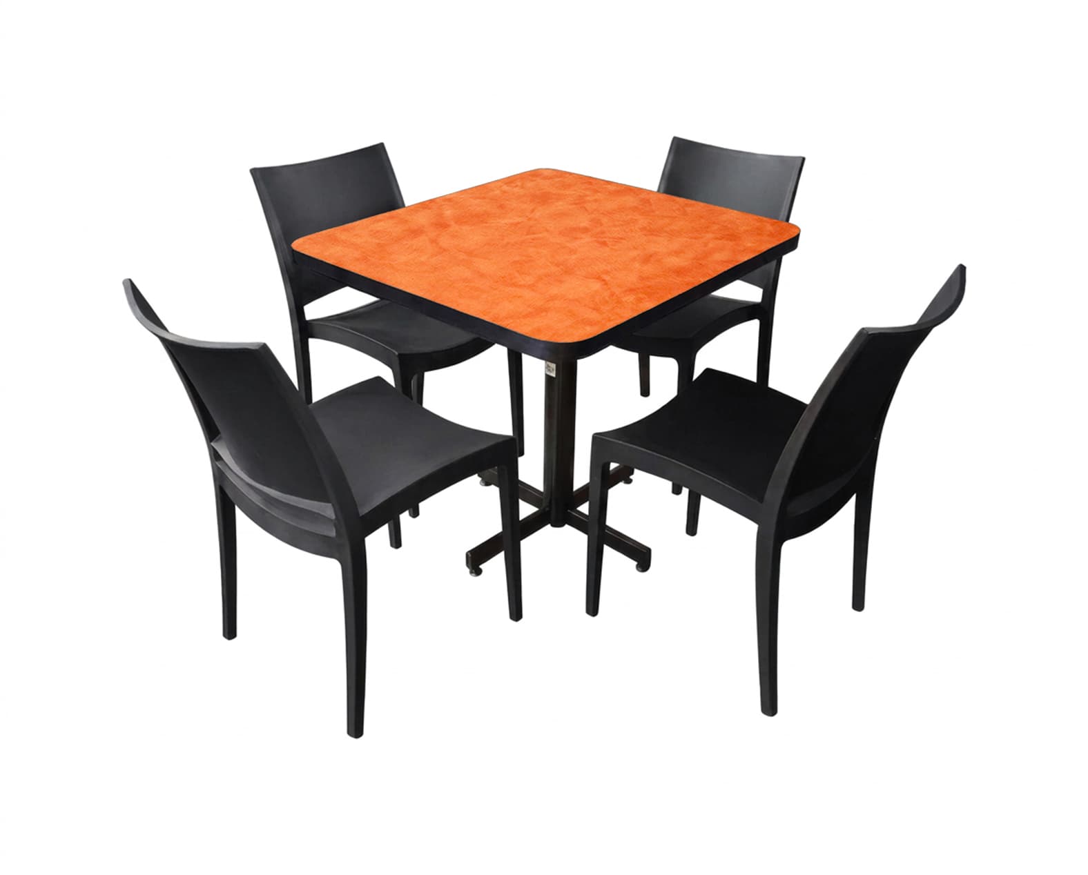 Conjunto Modelo Hit Naranja Deslavado - estándar 4 sillas