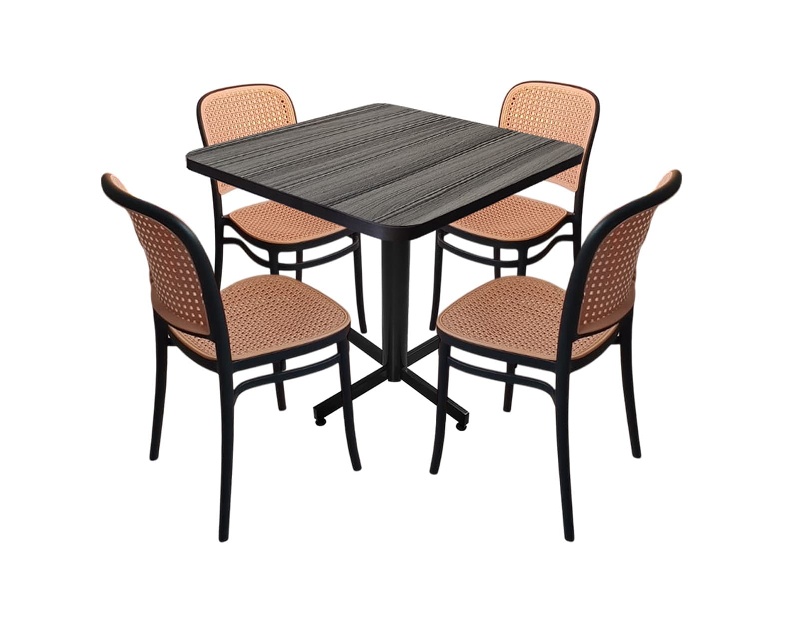 Conjunto Modelo Tulum Gris Imperial - estándar 4 sillas