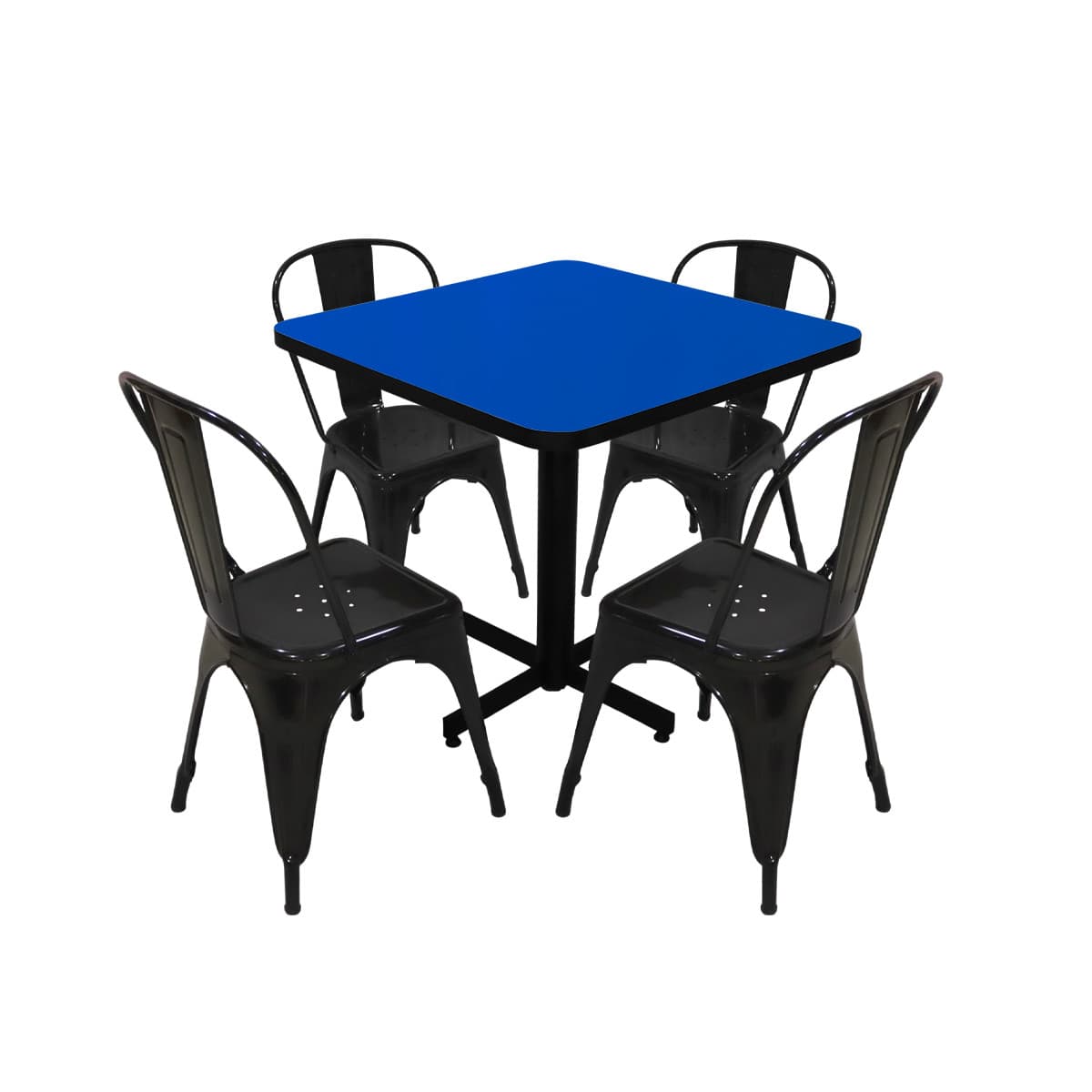 Conjunto Modelo Tolix Azul Rey - estándar 4 sillas