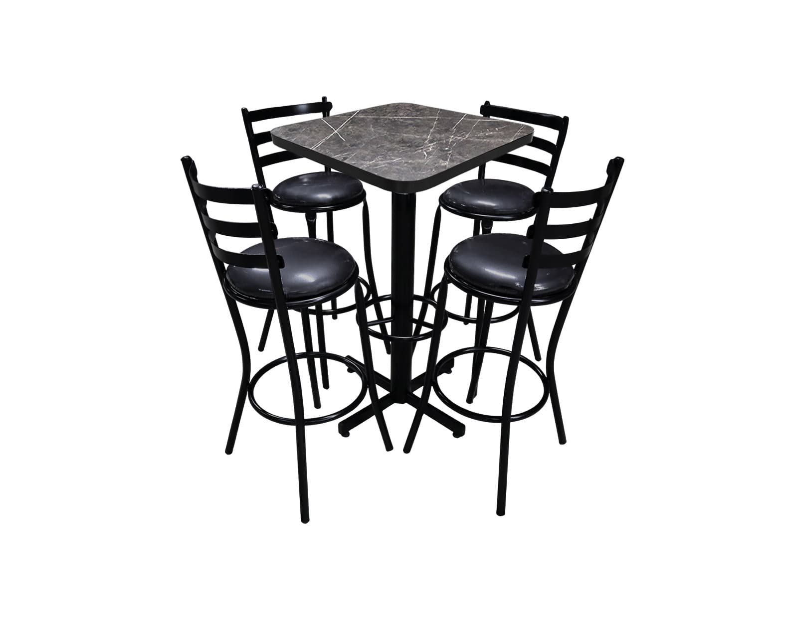 Conjunto Periquero Modelo Solera Gris Carrara - 4 bancos