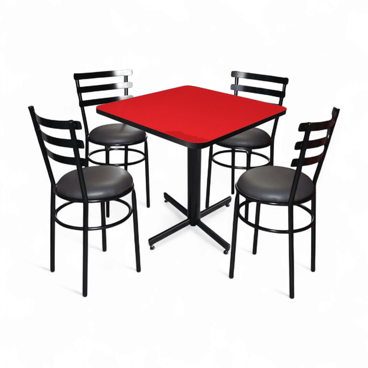 Conjunto Modelo Solera Rojo Liso Brillante - estándar 4 sillas