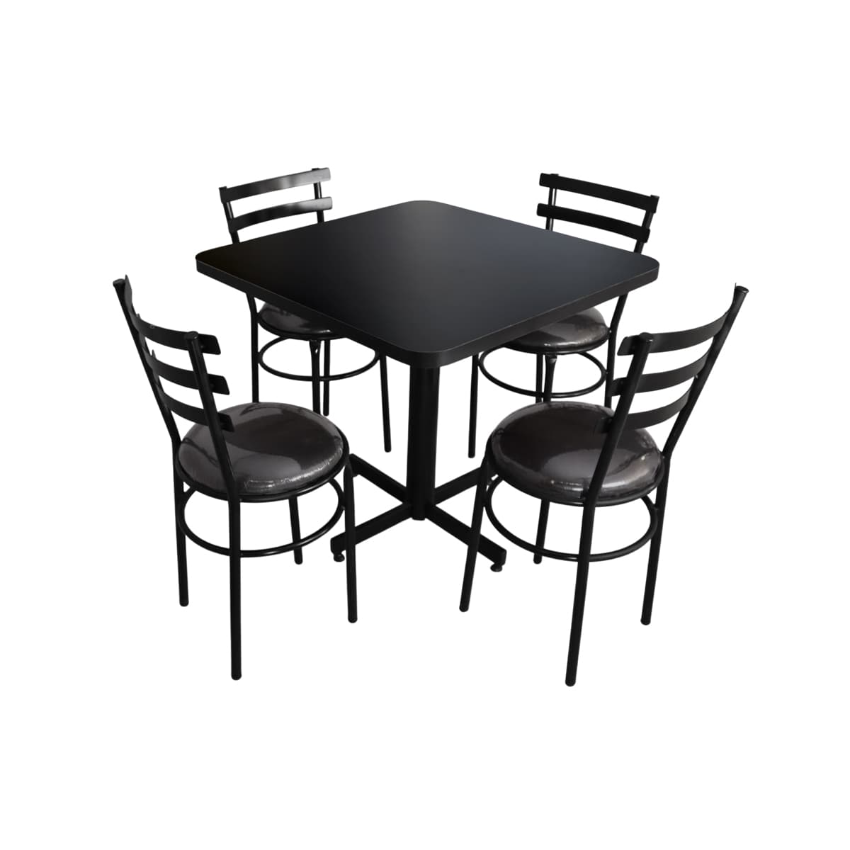Conjunto Modelo Solera Negro Mate - estándar 4 sillas